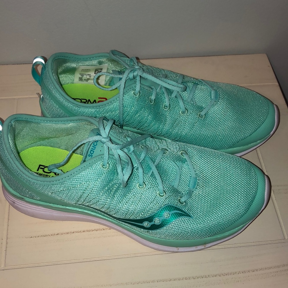 Saucony memory foam lightweight sneakers.